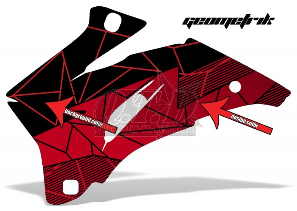 Geometrik - Design color = Red, Background = Black